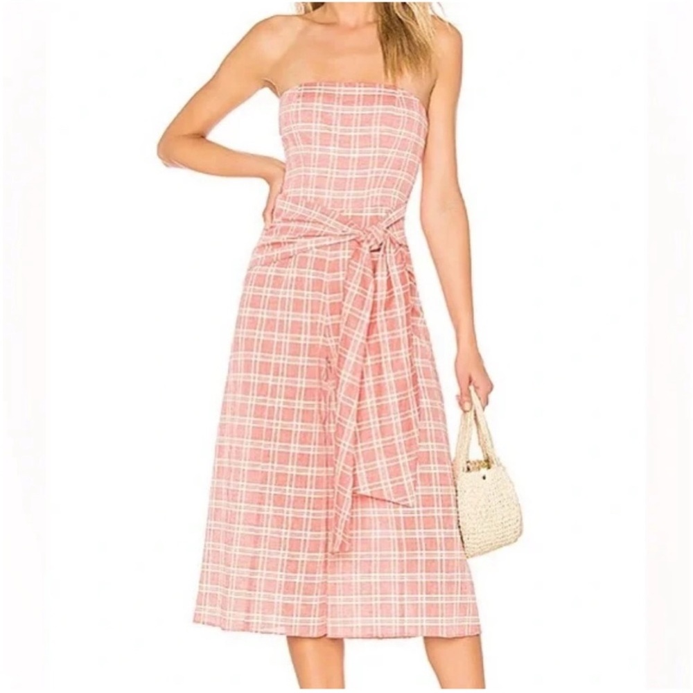 Tularosa Revolve jumpsuit sz Small Kristina Wedding Plaid Wide Leg Traditional